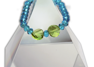 140 New Product - EMF Harmonizing Faceted Crystal Beads Cyan - Quantum EMF Protectors