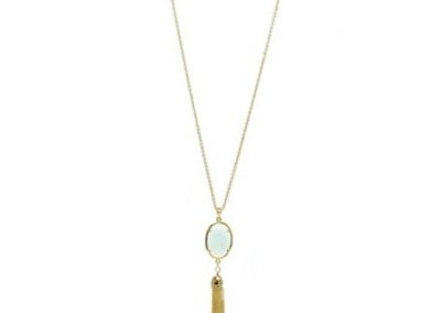92 Jade Semi-Precious Pendant with Tassel Necklace Length: 30"  Stone: Semi-Precious - Quantum EMF Protectors
