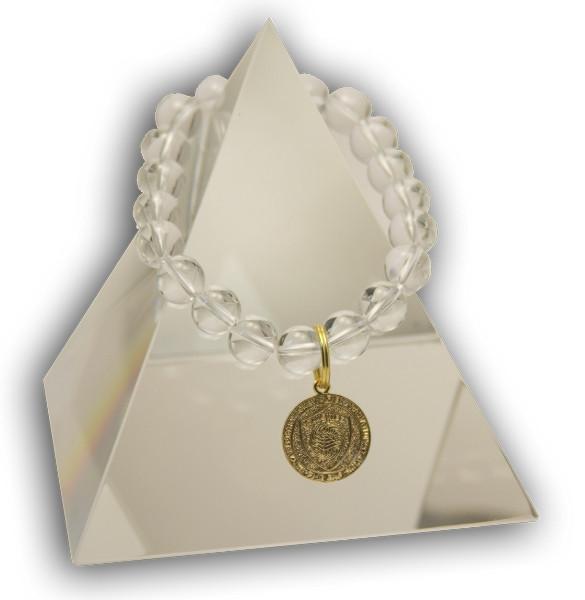 138 New Product - EMF Harmonizing Bracelet White Globe Beads Medalion - Quantum EMF Protectors