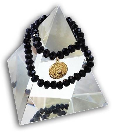 14 EMF Jewelry - Black Crystal Double Duty Bracelet - 8mm beads - Quantum EMF Protectors