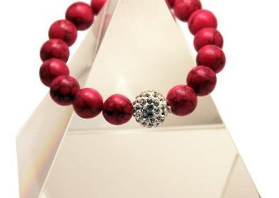 145 New Product - EMF Harmonizing Jewelry Red Turquois Bracelet - Quantum EMF Protectors